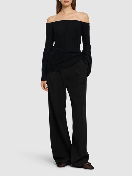 Nelson wool & cashmere rib knit top