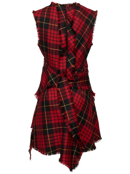 Wool tartan mini dress