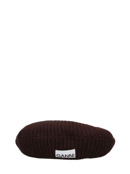 Structured wool blend ribbed beret