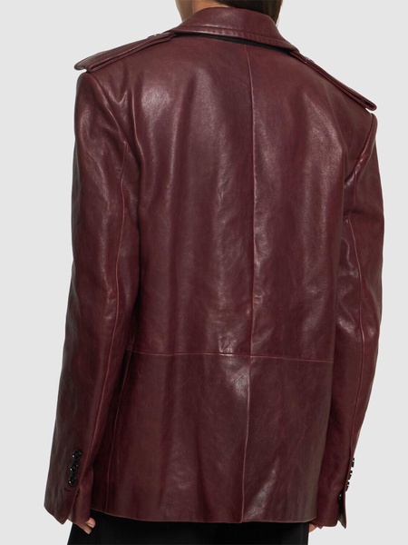 Selma tailored peak lapel leather jacket