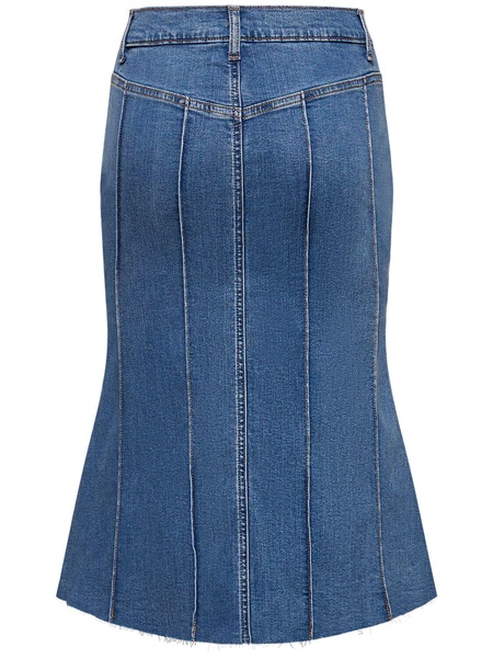 Juliana fluted denim midi skirt