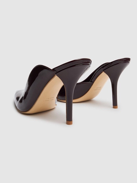 85mm Abella faux patent mules