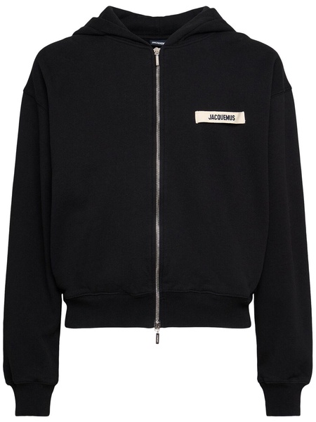 Black La Casa 'The zipped Gros Grain hoodie' Hoodie