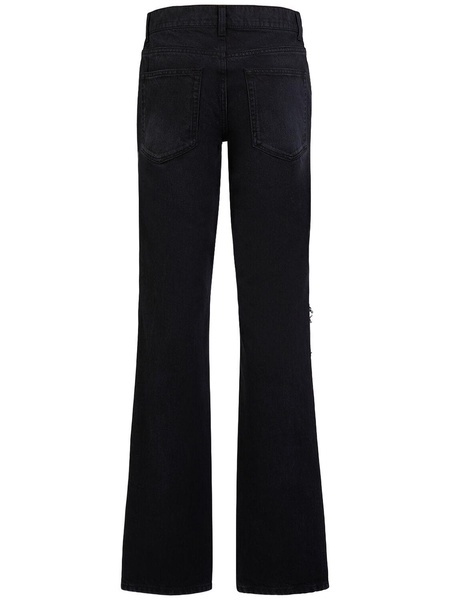 Carel distressed midrise straight jeans