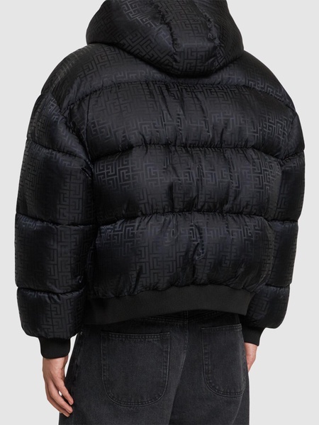 Monogram jacquard nylon puffer jacket