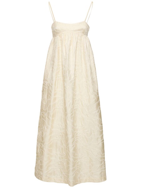 Cavola embroidered silk long dress