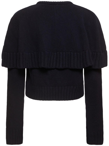 Wool & cashmere knit cape cardigan