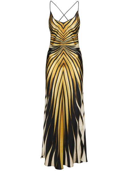 Ray Of Gold printed silk twill dress