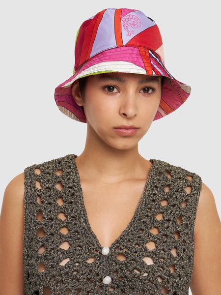 Reversible silk bucket hat