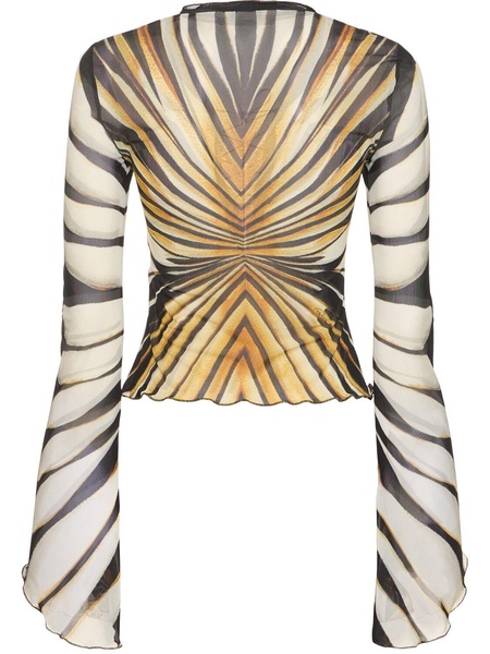 Ray Of Gold printed tulle top