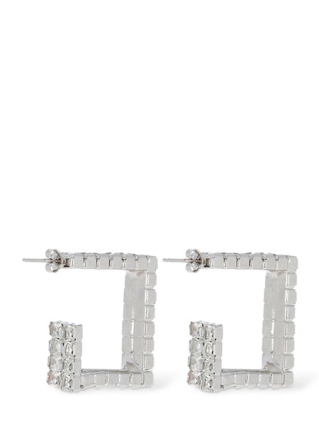 Vetro crystal squared hoop earrings