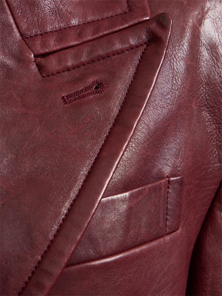 Selma tailored peak lapel leather jacket