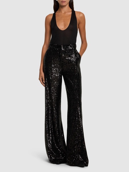 Sequined flared pants