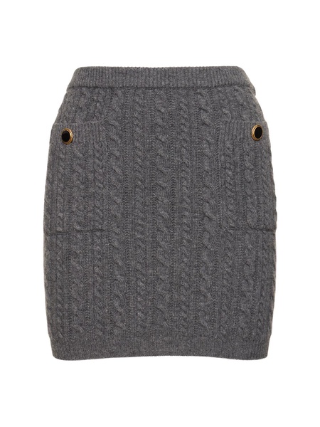 Wool knit mini skirt