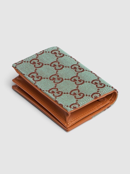 GG canvas & leather bifold card case