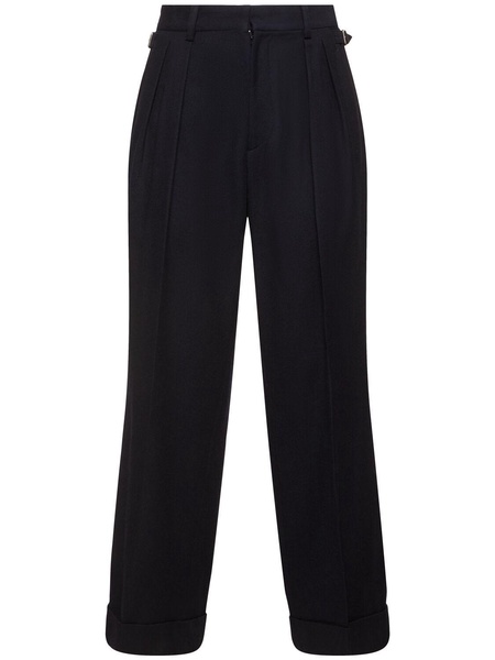 Cuffed two-tuck wool pants