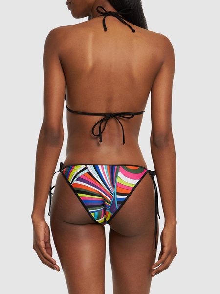 Iride printed Lycra bikini bottoms