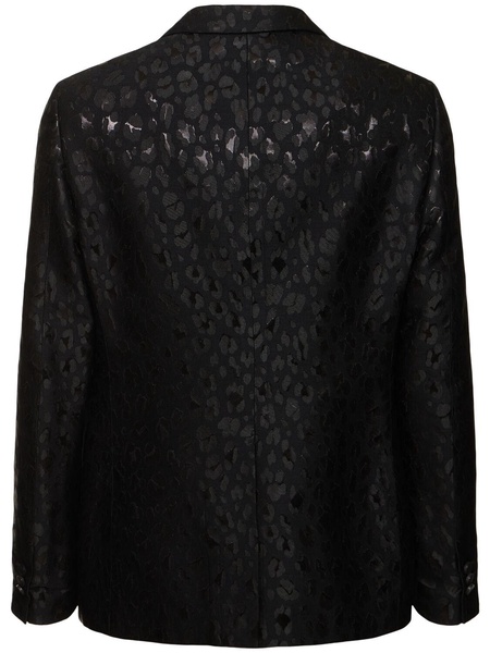 Lurex leopard jacquard blazer