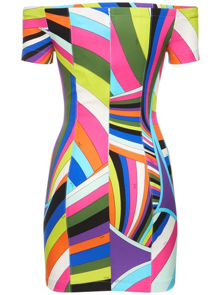 Iride printed tech cady mini dress