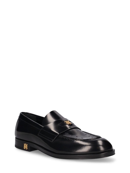 Logo leather loafers