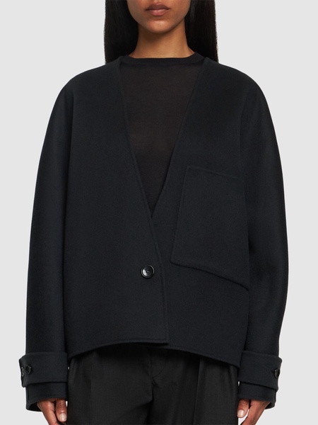 Wool cashmere knit jacket