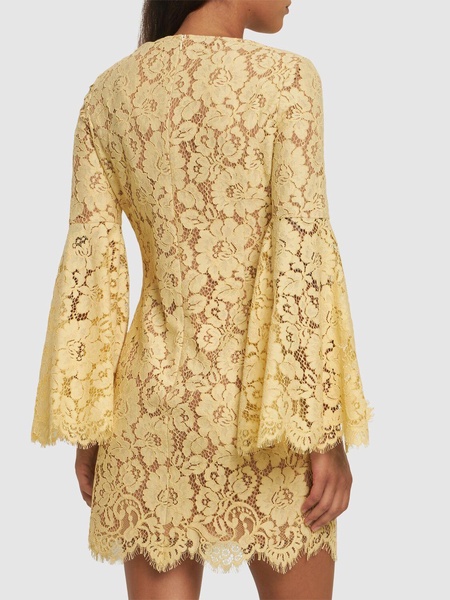 Bell sleeve lace mini dress