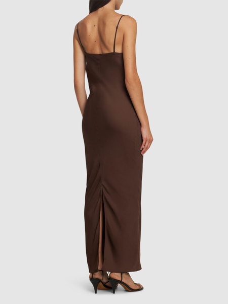 Satin midi slip dress