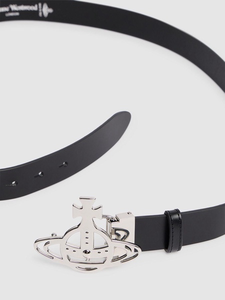 Line Orb logo leather belt