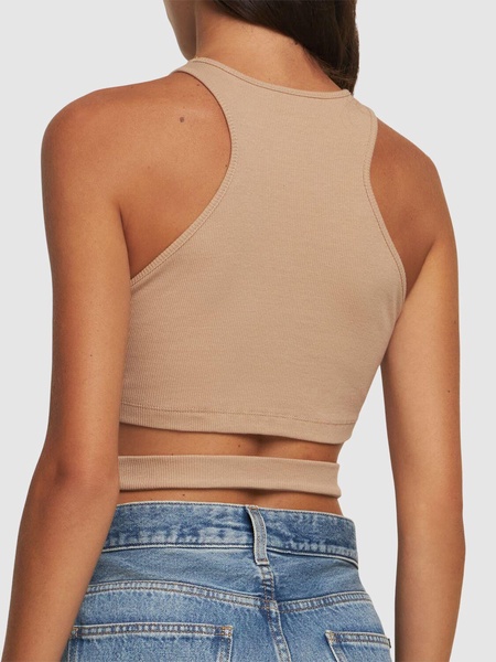 Ribbed cotton jersey crop top