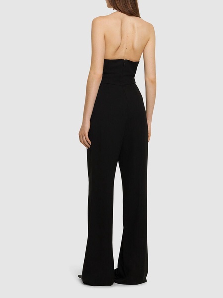 Heavy cady halter neck jumpsuit