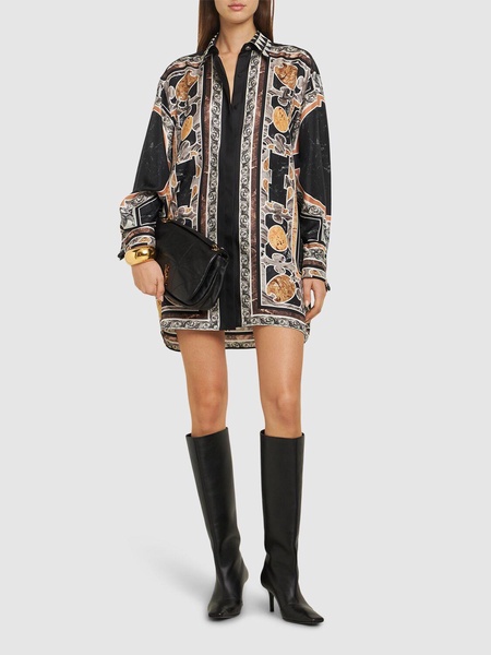 Marmo printed silk twill shirt dress