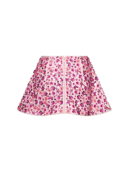 Embroidered duchesse mini skirt