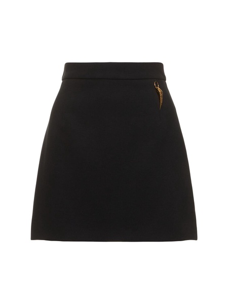 Compact viscose jersey mini skirt