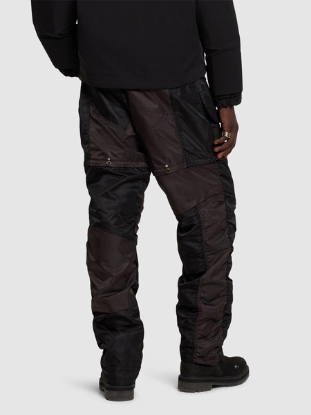 Detachable patchwork nylon cargo pants