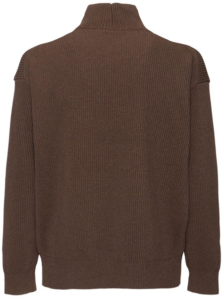 Super fine wool rib knit sweater