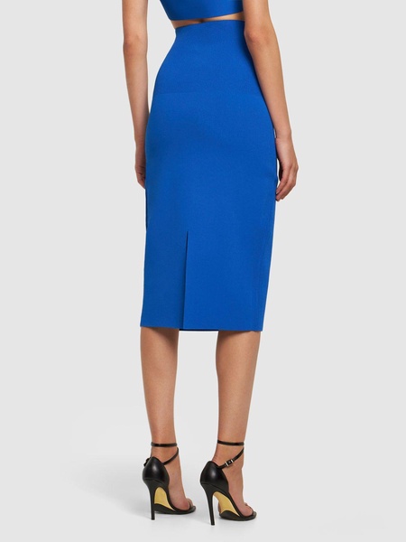 Body fitted stretch midi skirt