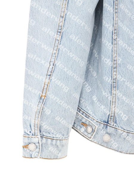 Logo printed cotton denim jacket