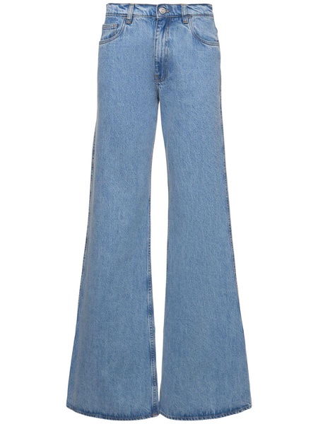 Low waist wide leg cotton denim pants