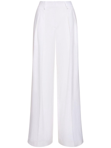 Linen mid rise wide pants