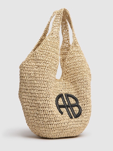 Small Leah Hobo raffia effect bag