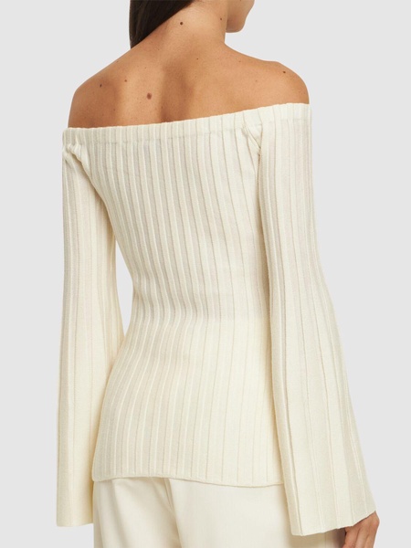 Nelson wool & cashmere rib knit top