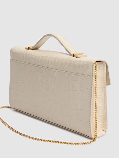 Vancouver croc embossed leather clutch