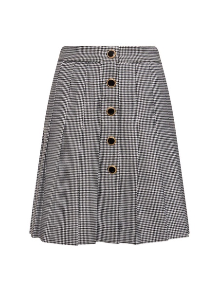 Houndstooth wool & lurex mini skirt