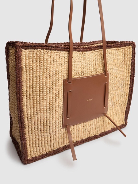 Large Capri raffia effect tote bag