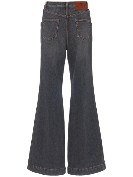 Denim high rise flared jeans