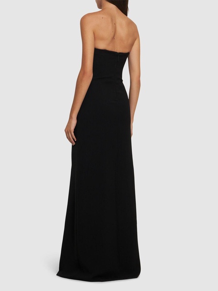 Angelique strapless crepe gown