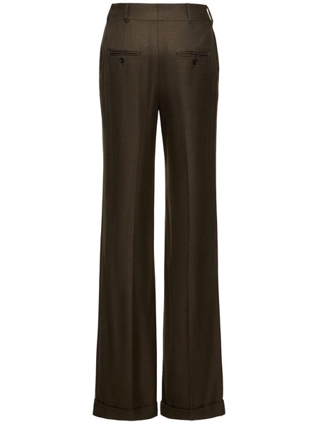 Flared viscose twill pants