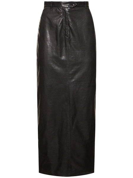 Leather long skirt