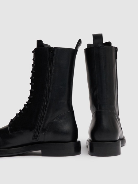 35mm Gillian leather combat boots