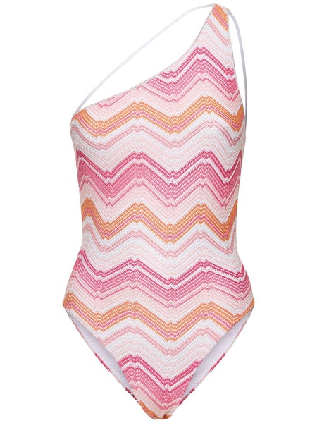 Lurex printed one piece swimsuit